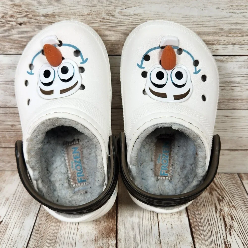CROCS Kids' Disney Frozen Olaf Sherpa Lined Unisex Toddler C6 Classic Clog Shoe